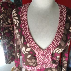 Boden Patterned Long Sleeved Size 12 Dress